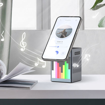 3 in 1 Magnetic Charger with Alarm Clock & Bluetooth Speaker for Apple - MoodPeach