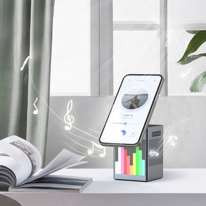 3 in 1 Magnetic Charger with Alarm Clock & Bluetooth Speaker for Apple - MoodPeach