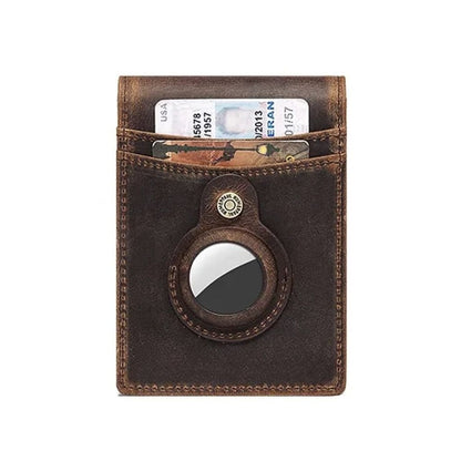 AirTag Leather Flip Wallet - MoodPeach