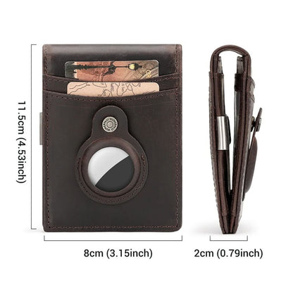 AirTag Leather Flip Wallet - MoodPeach
