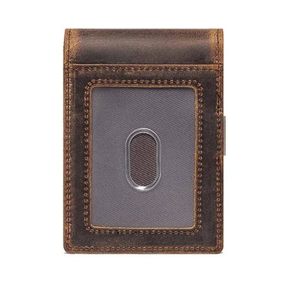 AirTag Leather Flip Wallet - MoodPeach