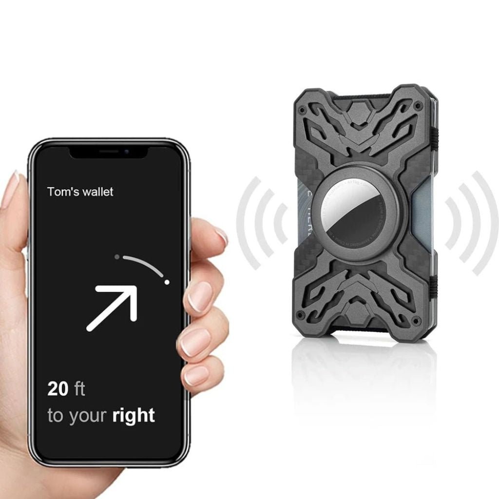 Carbon AirTag Wallet - MoodPeach