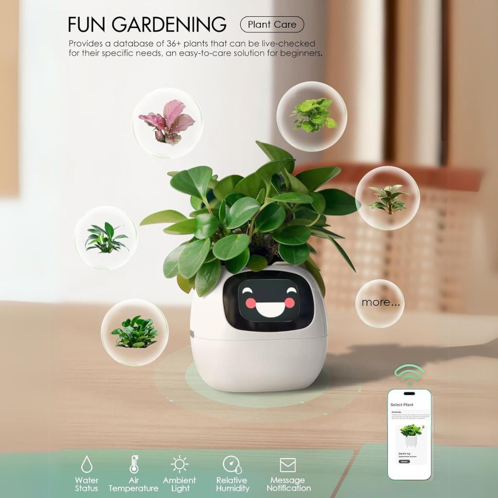 Ivy Smart Plant Pot - MoodPeach