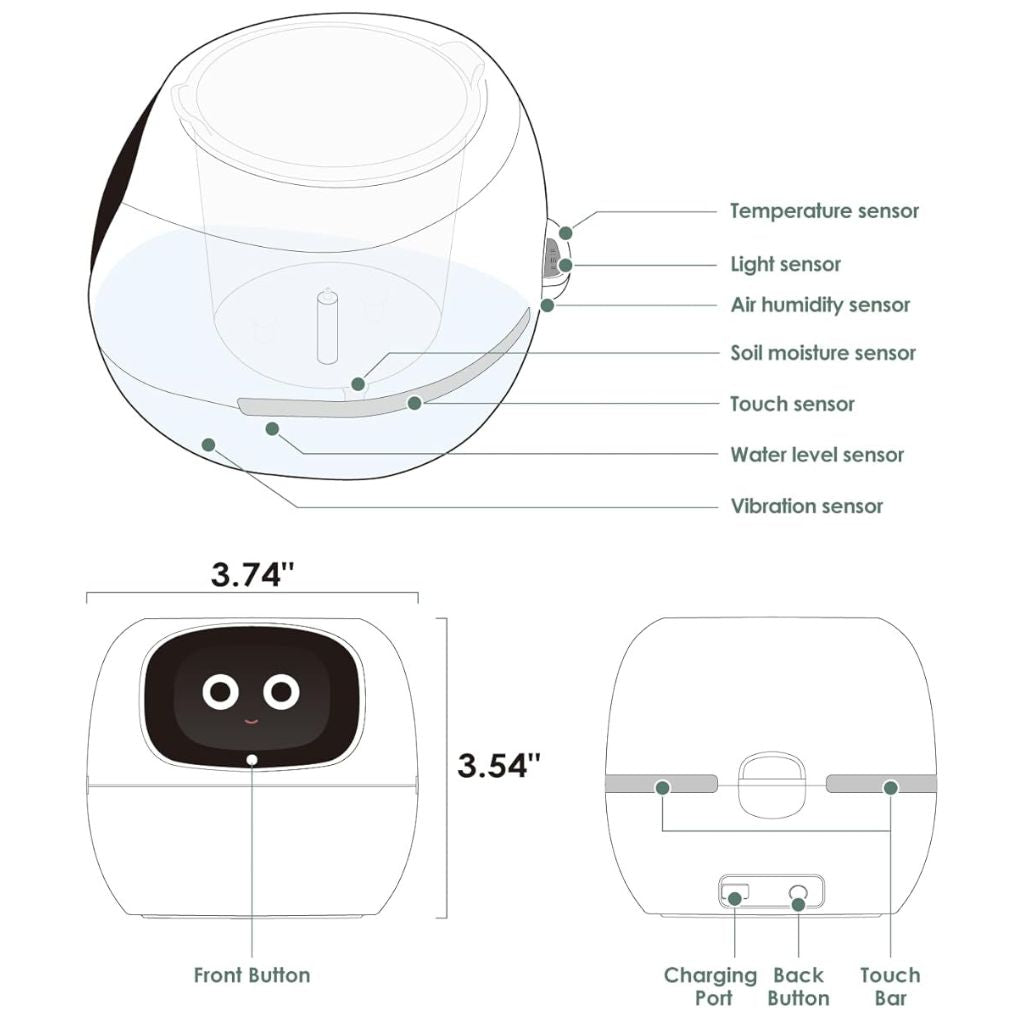 Ivy Smart Plant Pot - MoodPeach