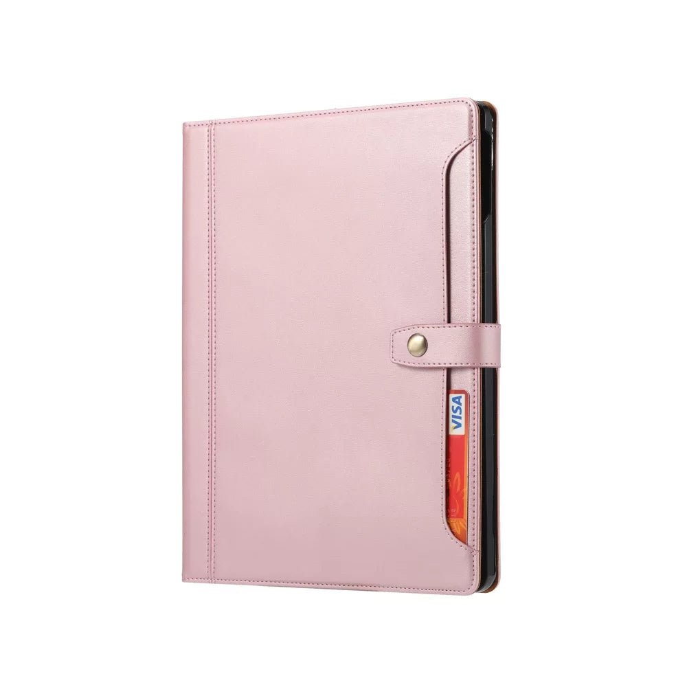 Leather Folio Case with Card Slots & Pencil Holder for iPad - MoodPeach