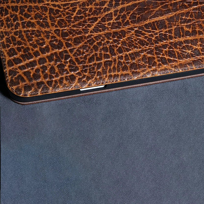 Luxury Genuine Leather Case with Multi - Angle Stand for iPad - MoodPeach
