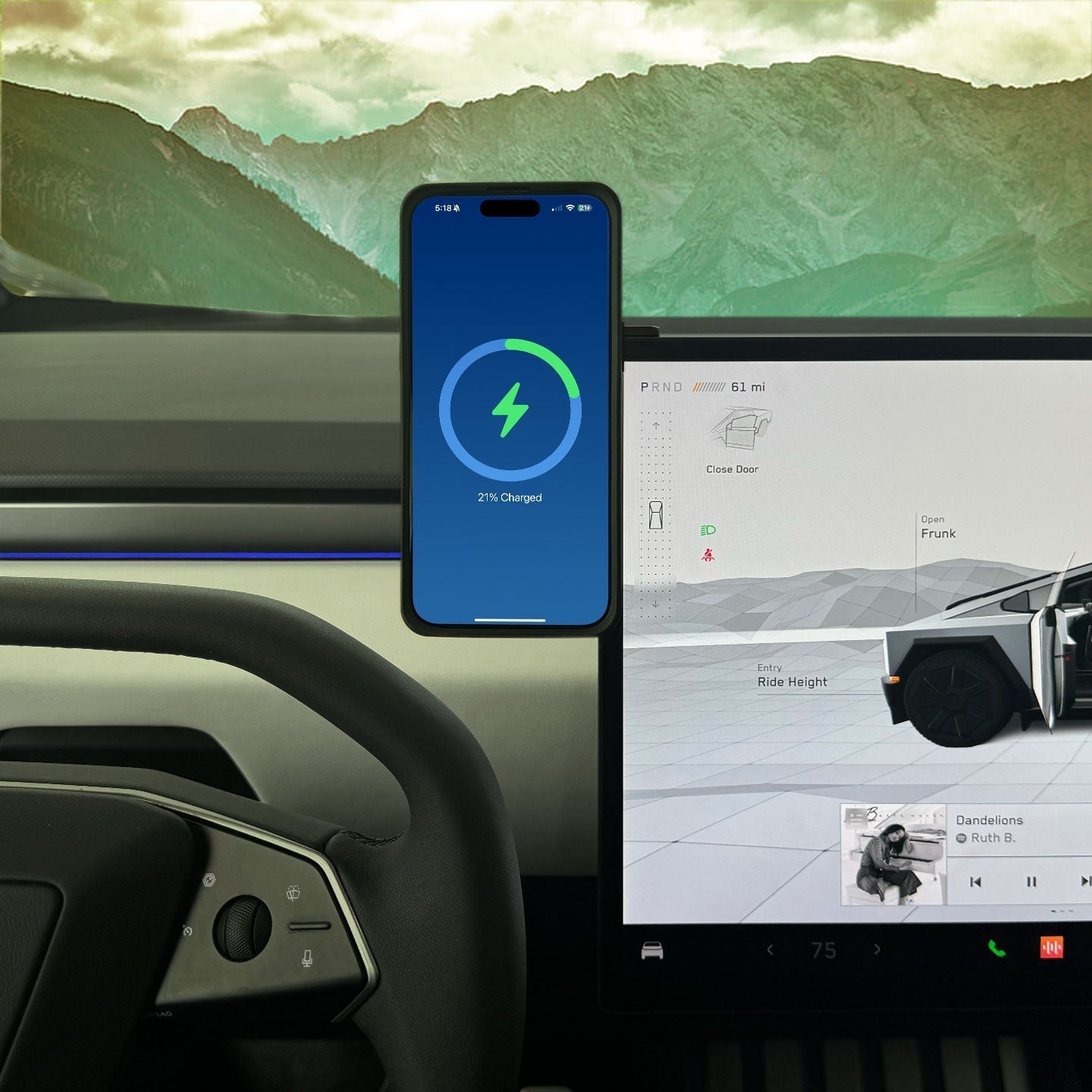 MagBak Phone Mount And Charger for Tesla Cybertruck - MoodPeach