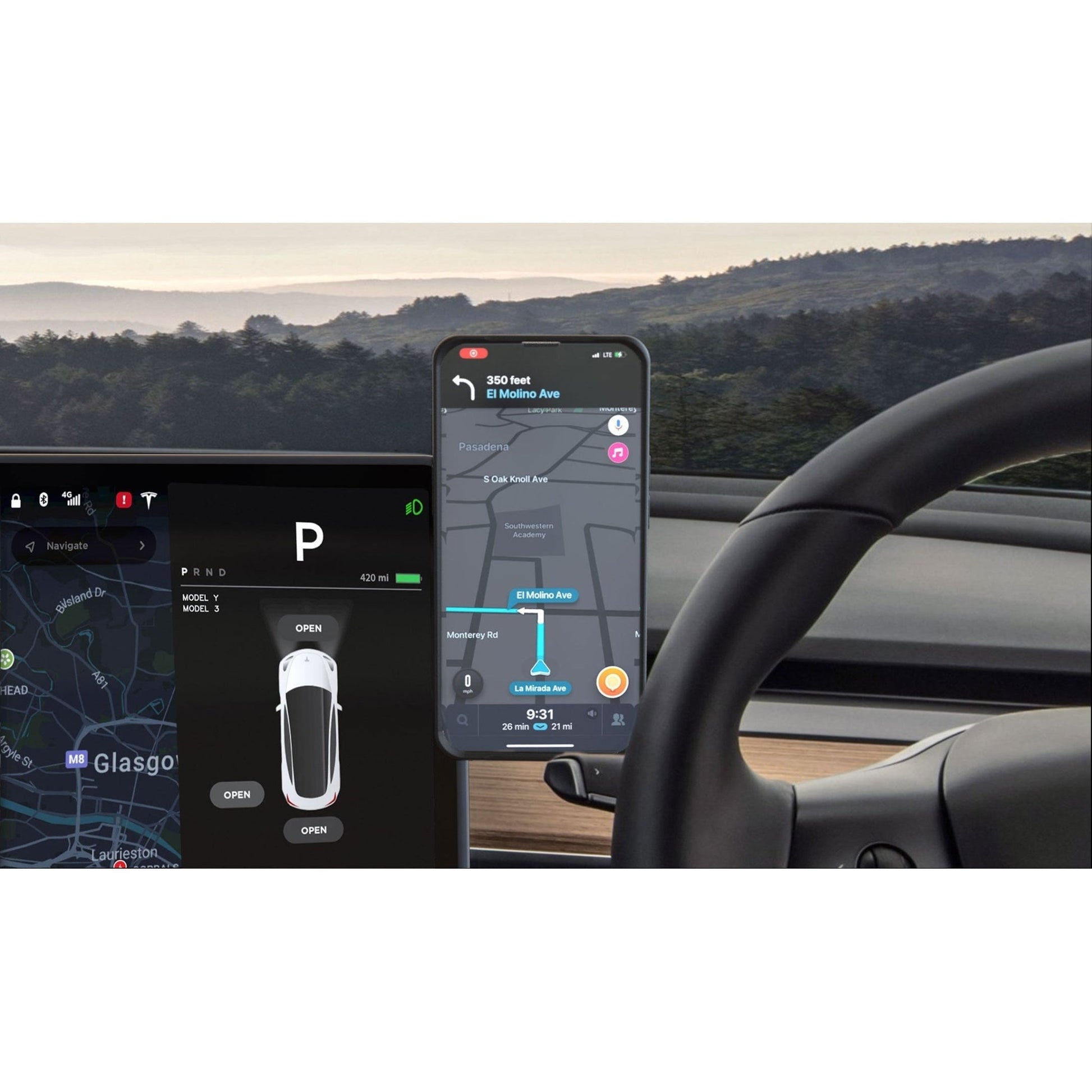 MagBak Phone Mount And Charger for Tesla Model 3 and Y Bundle - MoodPeach