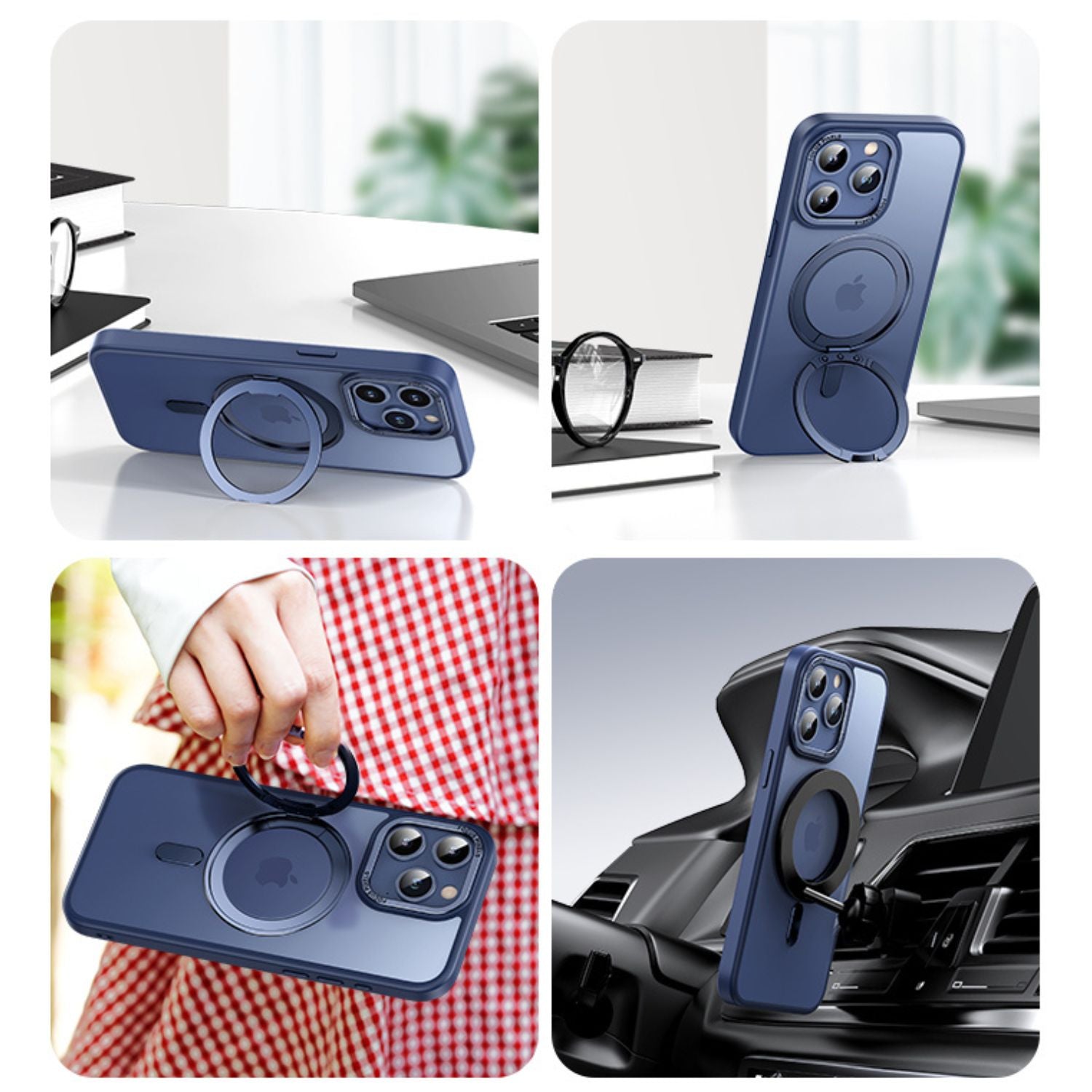 Magnetic Case with Kickstand for iPhone - MoodPeach