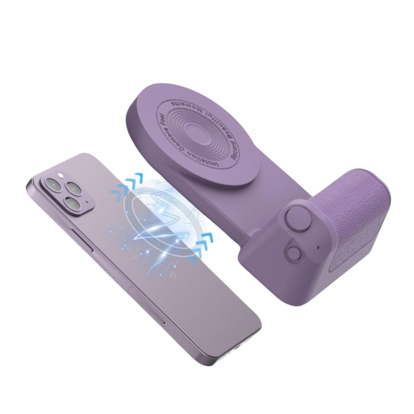 Magnetic Holder with Camera Snap & PowerBank - MoodPeach