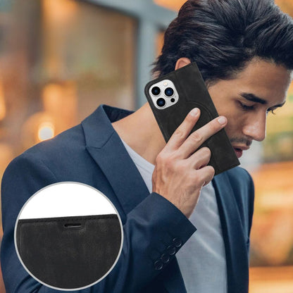 Magnetic Leather Case with Wallet for iPhone - MoodPeach