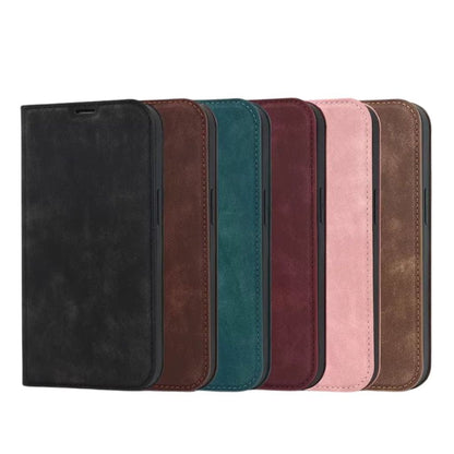 Magnetic Leather Case with Wallet for iPhone - MoodPeach