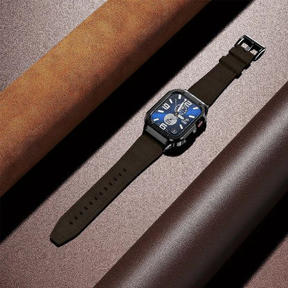 Premium Leather Band with Stainless Steel Case for Apple Watch - MoodPeach