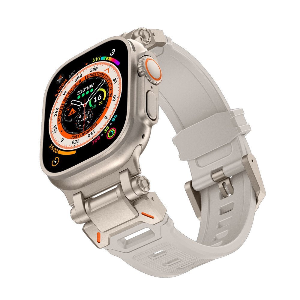 Silicone & Stainless Steel Band for Apple Watch - MoodPeach
