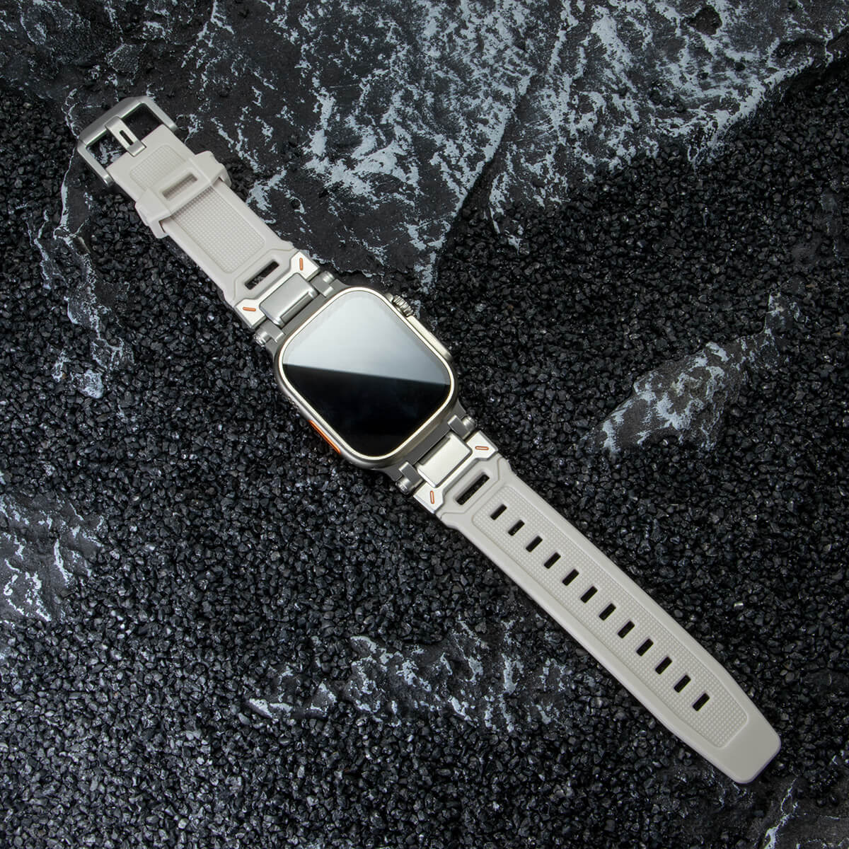 Silicone & Stainless Steel Band for Apple Watch - MoodPeach