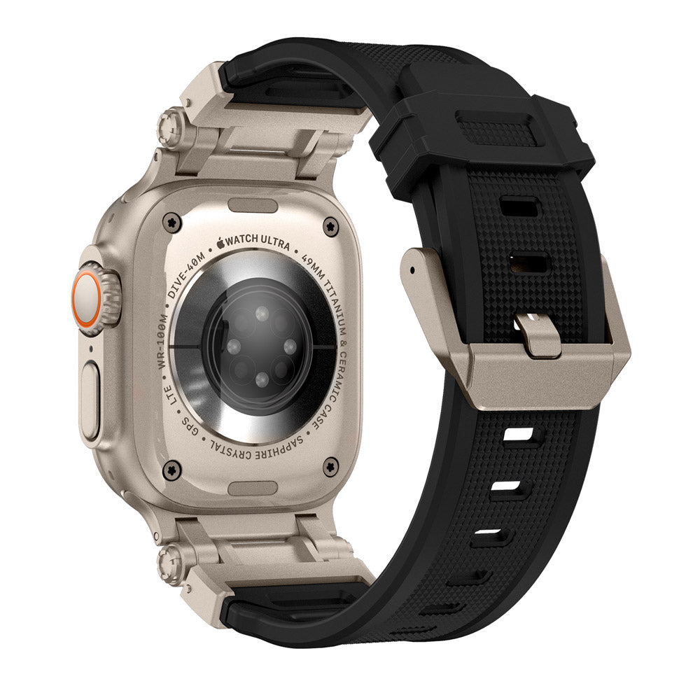 Silicone & Stainless Steel Band for Apple Watch - MoodPeach
