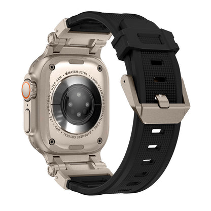 Silicone & Stainless Steel Band for Apple Watch - MoodPeach