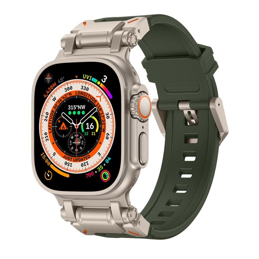 Silicone & Stainless Steel Band for Apple Watch - MoodPeach