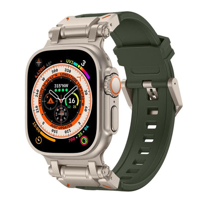 Silicone & Stainless Steel Band for Apple Watch - MoodPeach