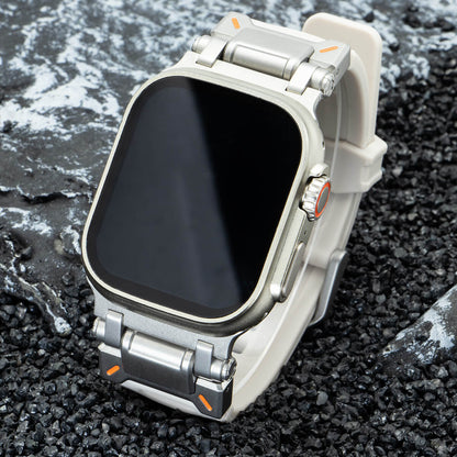 Silicone & Stainless Steel Band for Apple Watch - MoodPeach