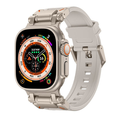 Silicone & Stainless Steel Band for Apple Watch - MoodPeach