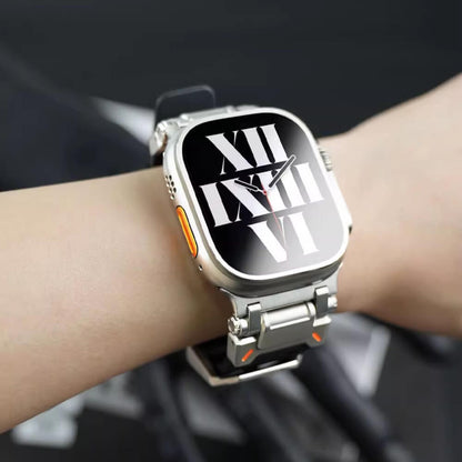 Silicone & Stainless Steel Band for Apple Watch - MoodPeach