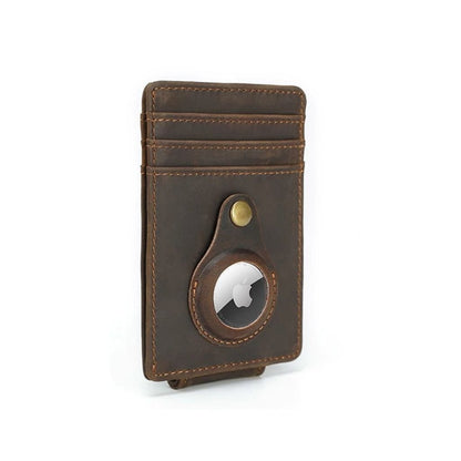 Slim AirTag Leather Wallet - MoodPeach