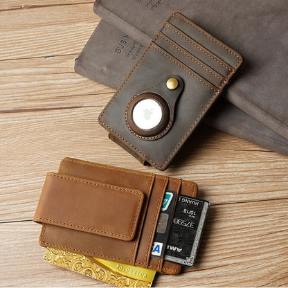 Slim AirTag Leather Wallet - MoodPeach