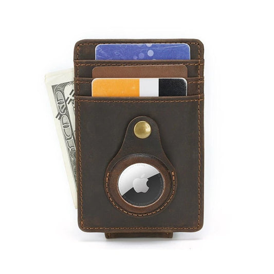 Slim AirTag Leather Wallet - MoodPeach