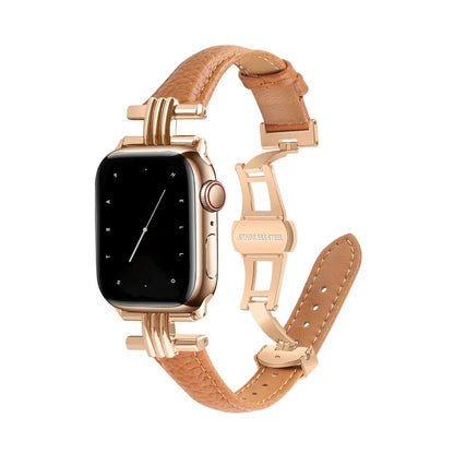 Women’s Genuine Leather & Stainless Steel Band for Apple Watch - MoodPeach
