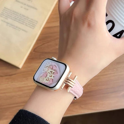 Women’s Genuine Leather & Stainless Steel Band for Apple Watch - MoodPeach