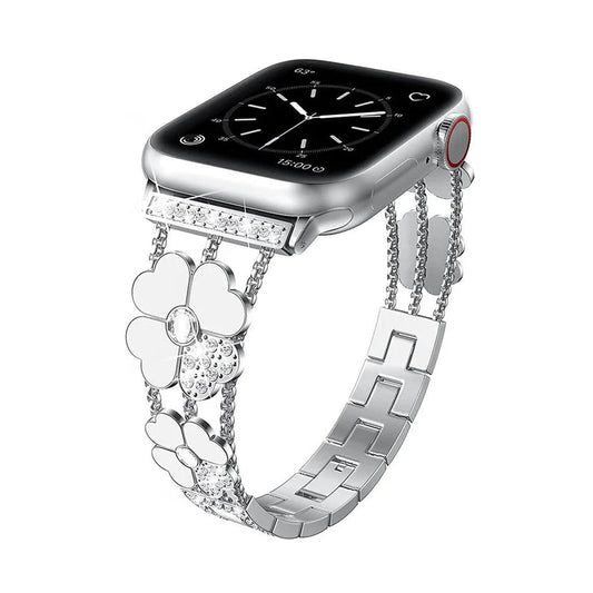 Women’s Lucky Clover Rhinestone Apple Watch Band - MoodPeach
