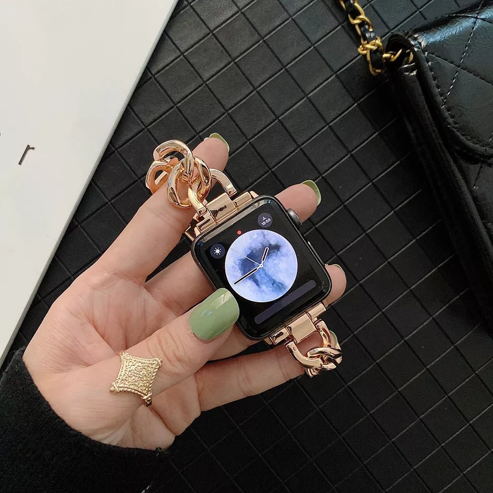 Women’s Modern Stainless Steel Apple Watch Band - MoodPeach