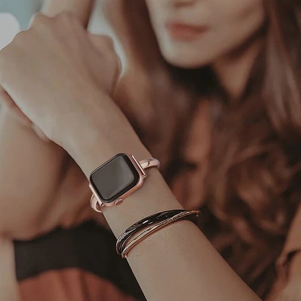 Women's Slim Stainless Steel Link Band for Apple Watch - MoodPeach