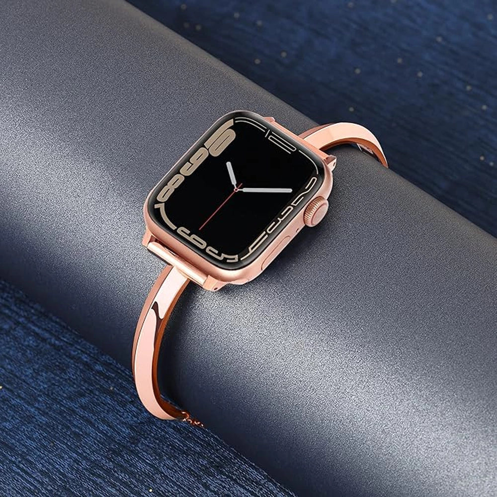 Women's Slim Stainless Steel Link Band for Apple Watch - MoodPeach