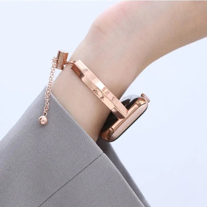 Women's Slim Stainless Steel Link Band for Apple Watch - MoodPeach