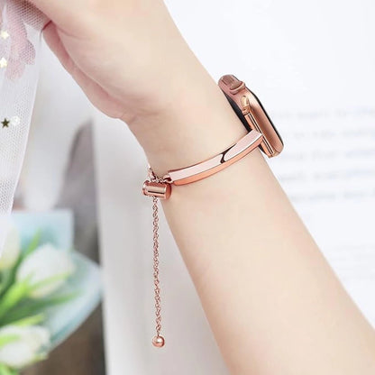 Women's Slim Stainless Steel Link Band for Apple Watch - MoodPeach