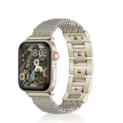 Women’s Woven Stainless Steel Bracelet Band for Apple Watch - MoodPeach