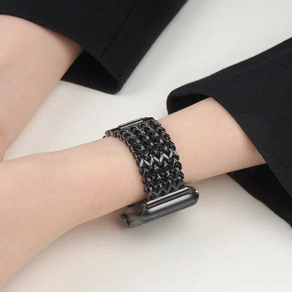 Women’s Woven Stainless Steel Bracelet Band for Apple Watch - MoodPeach