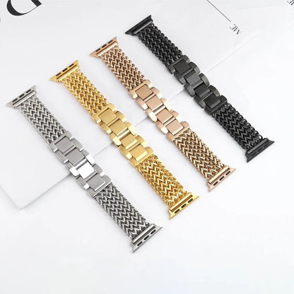 Women’s Woven Stainless Steel Bracelet Band for Apple Watch - MoodPeach