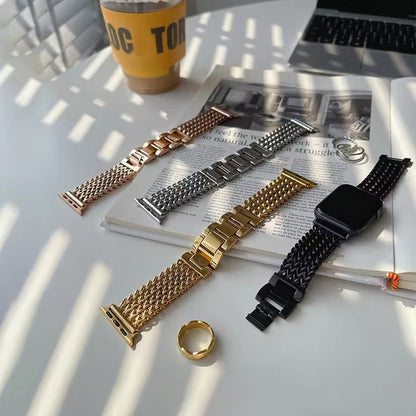 Women’s Woven Stainless Steel Bracelet Band for Apple Watch - MoodPeach