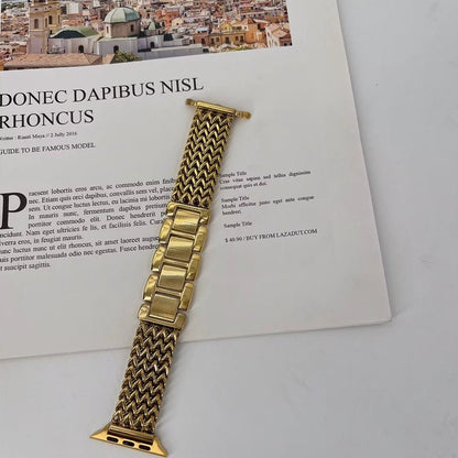 Women’s Woven Stainless Steel Bracelet Band for Apple Watch - MoodPeach
